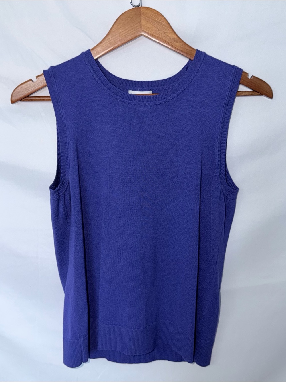 New Charter Club Vintage Style Royal Blue Medium Fine Gauge Knit Sweater Vest